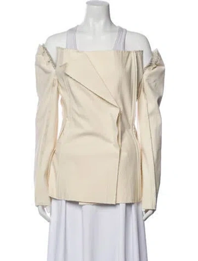 Pre-owned Jacquemus Striped Biker Jacket W/ Tags In Neutral