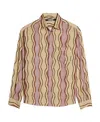 Jacquemus La Chemise Simon Print Brown Waves Stripe 52 In Nude