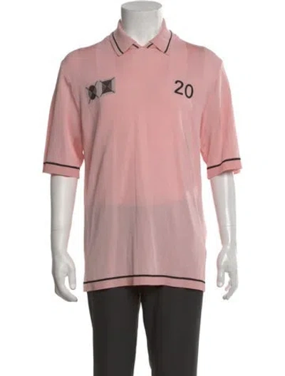Pre-owned Jacquemus Striped Collar Polo Shirt In Pink