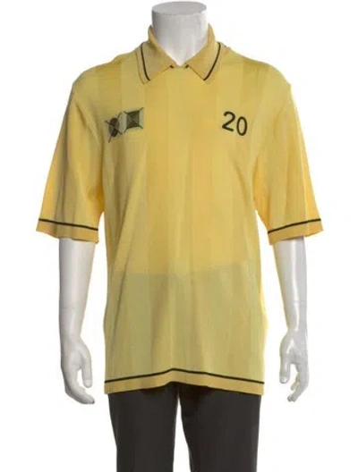 Pre-owned Jacquemus Striped Collar Polo Shirt In Yellow