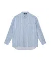 Jacquemus Striped Collared Long-sleeve Shirt In Blue
