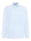 Jacquemus La Chemise Simon Logo Striped Shirt In White, Light Blue