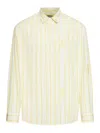 Jacquemus Simon Striped Long Sleeve Shirt In Yellow/white
