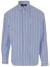Jacquemus Striped Cotton Shirt In Blue