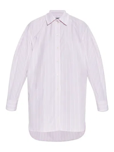 Jacquemus Striped Cotton Shirt Dress In Pink
