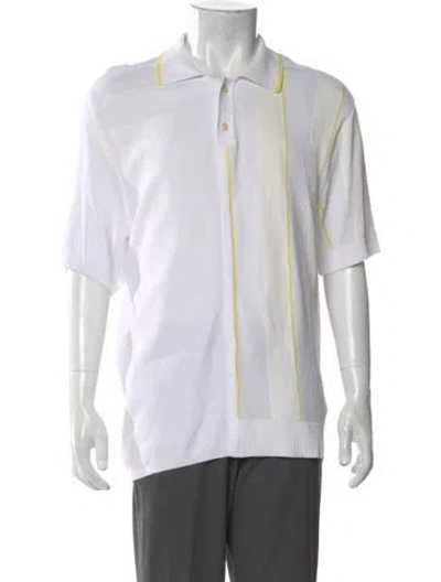 Pre-owned Jacquemus Striped Crew Neck Polo Shirt In White