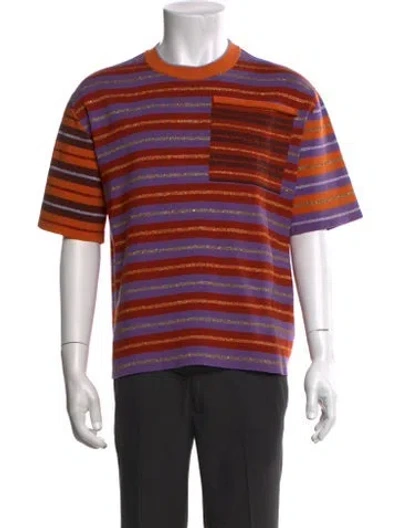Pre-owned Jacquemus Striped Crew Neck T-shirt In Orange