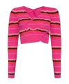 Jacquemus Striped Cropped Top In Pink