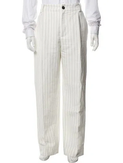 Pre-owned Jacquemus Striped Dress Pants In White