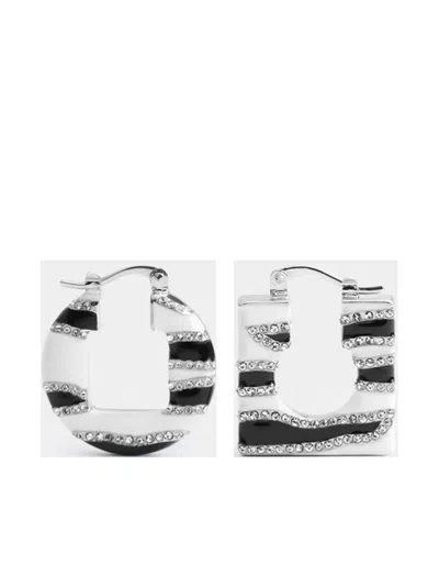 Jacquemus Striped Earrings In White
