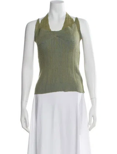 Pre-owned Jacquemus Striped Halterneck Top In White