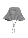 Jacquemus Striped Hat By De Nimes In Gray