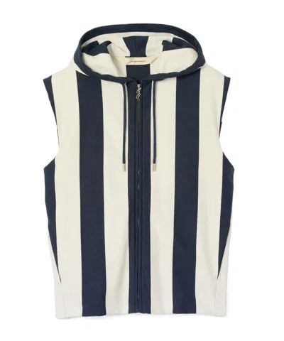 Jacquemus Striped Hooded Vest In Multi