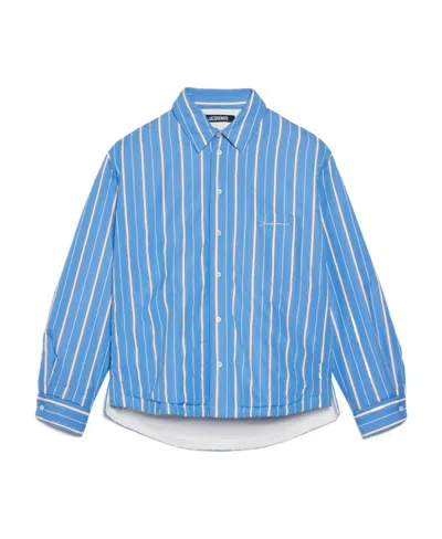 Jacquemus Striped Jacket Shirt In Blue