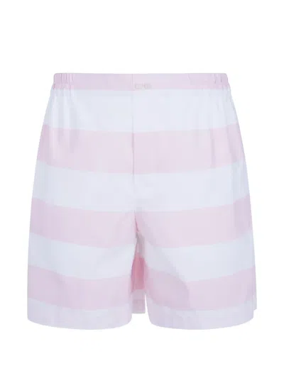 Jacquemus Striped Jacquard-pattern Shorts In Pink