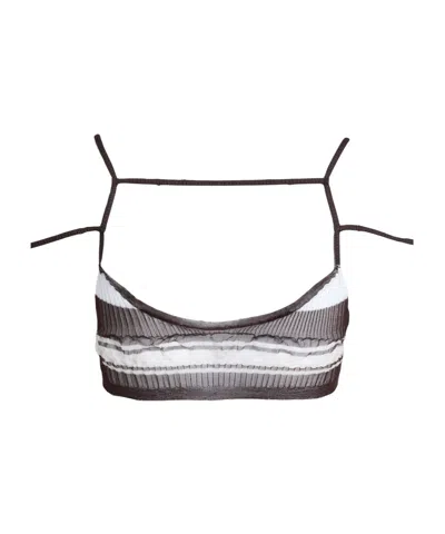 Jacquemus Striped Knit Vest In Gray