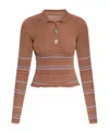 Jacquemus Brown 'le Raphia 'la Maille Aouro' Polo In Brown