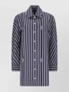 Jacquemus Striped Long Sleeve Shirt Dress In Blue