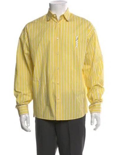 Pre-owned Jacquemus Striped Long Sleeve Shirt In Yellow