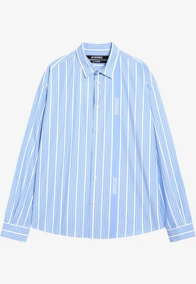 JACQUEMUS STRIPED LONG-SLEEVED SHIRT