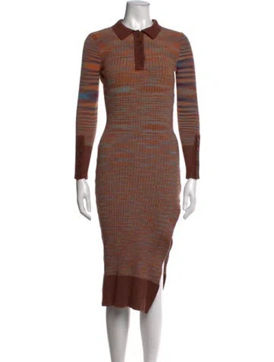 Pre-owned Jacquemus Striped Midi Length Dress In Brown