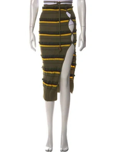Pre-owned Jacquemus Striped Midi Length Skirt In Green