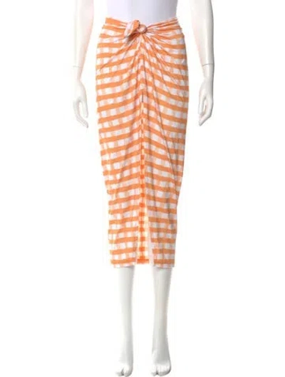 Pre-owned Jacquemus Striped Midi Length Skirt In Orange