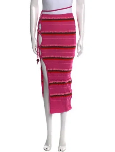 Pre-owned Jacquemus Striped Midi Length Skirt In Pink