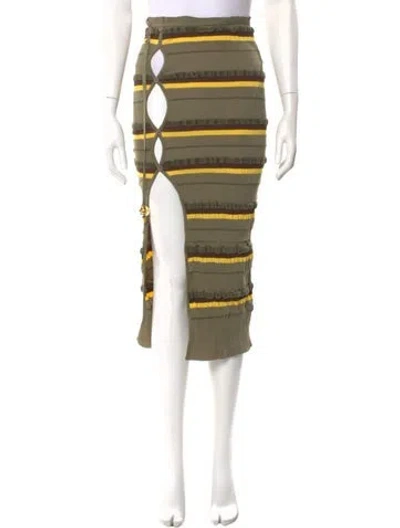 Pre-owned Jacquemus Striped Midi Length Skirt W/ Tags In Green