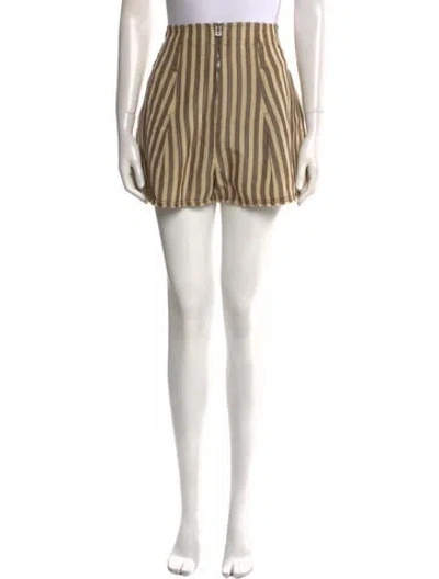 Pre-owned Jacquemus Striped Mini Shorts In Brown
