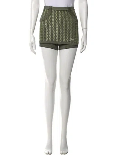 Pre-owned Jacquemus Striped Mini Shorts In Green