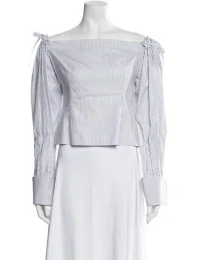 Pre-owned Jacquemus Striped Off-the-shoulder Top In Multi