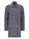 Jacquemus Striped Long Sleeve Shirt Dress In Blue