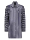 Jacquemus Striped Long Sleeve Shirt Dress In Blue