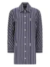 Jacquemus Striped Long Sleeve Shirt Dress In Blue