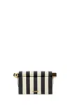 Jacquemus Striped Patchwork Raffia Fold-over Clutch In Red