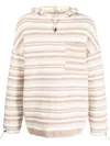 Jacquemus Striped-pattern Oversized Knitted Hoodie In Neutrals