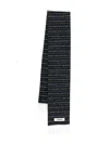 Jacquemus Horizontal Stripes Alpaca And Virgin Wool Scarf In Black