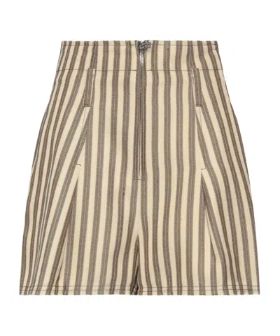 Jacquemus Striped Shorts In Beige