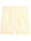 Jacquemus Aloe Striped Pattern Elastic Waistband Shorts In Neutral