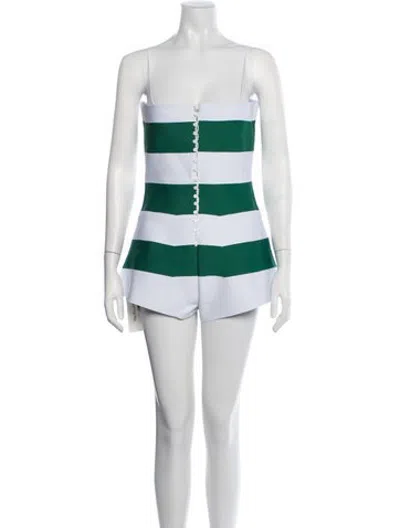 Pre-owned Jacquemus Striped Square Neckline Romper W/ Tags In White