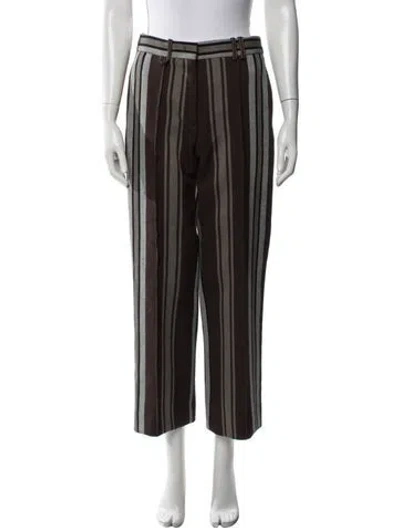Pre-owned Jacquemus Striped Straight Leg Pants In Brown