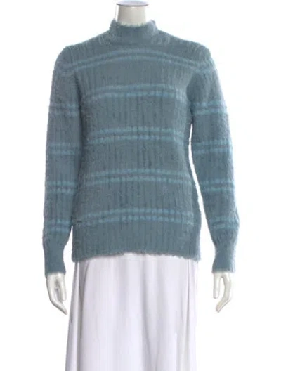 Pre-owned Jacquemus Striped Turtleneck Sweater In Blue