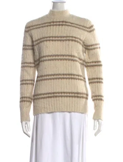 Pre-owned Jacquemus Striped Turtleneck Sweater In Neutral