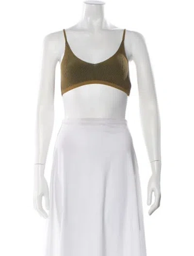 Pre-owned Jacquemus Striped V-neck Sports Bra In Neutral