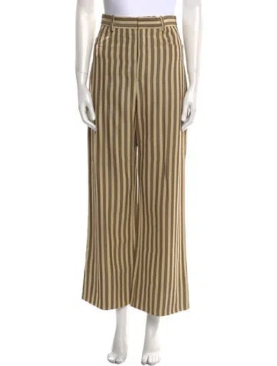 Pre-owned Jacquemus Striped Wide Leg Pants In Brown
