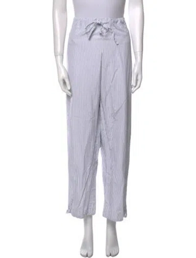Pre-owned Jacquemus Striped Wide Leg Pants In White