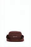 Jacquemus Structured Bucket Hat With Deep Brown Tone And Embroidered Branding In Burgundy