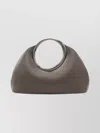 Jacquemus Structured Clutch Bag Featuring Metallic Handle In Gray