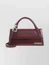 Jacquemus Burgundy Brusched Leather Le Chiquito Long Boucle Handbag In Burgundy